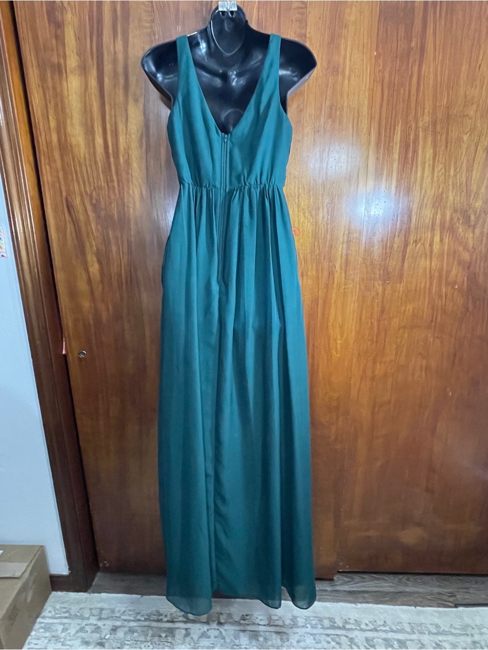 Birdy Grey Laurie Chiffon Maxi Formal Dress Emerald Dark Teal XS - Picture 2 of 6